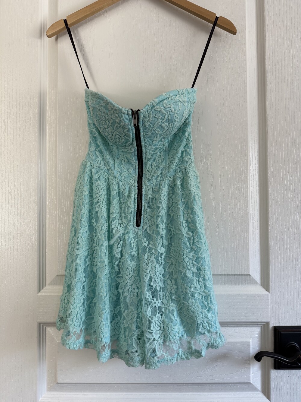 Material Girl Lace Mini Dress (Light Blue)